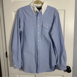 Vintage, rare Ralph Lauren slim fit dress shirt, blue w/white collar, sz 15.5/39